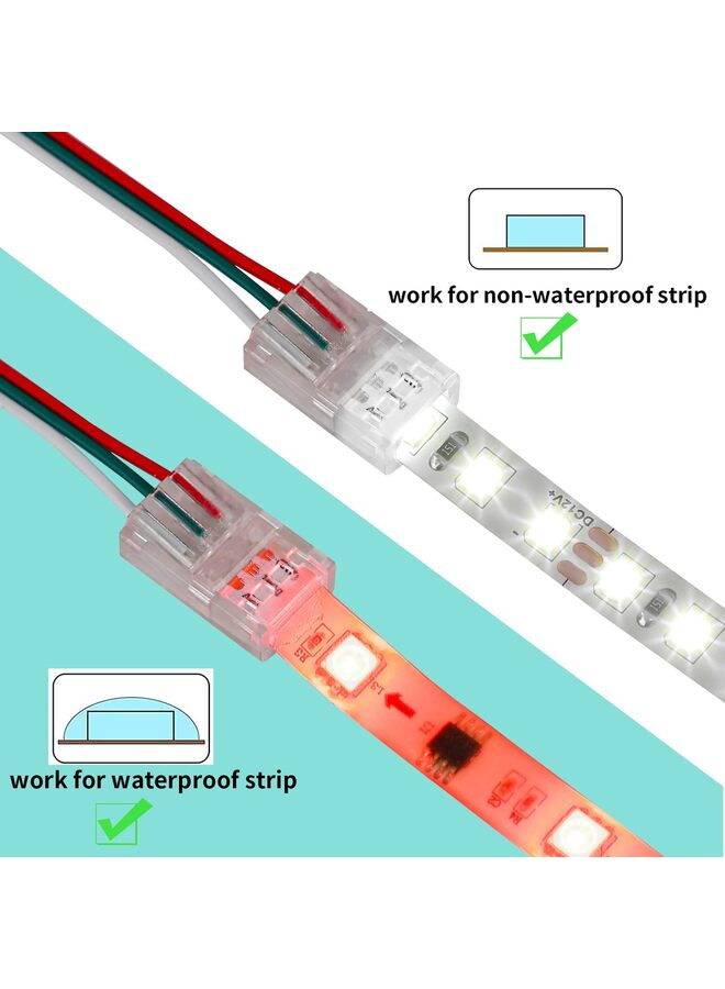 يُسلِّم موصل شريط LED COB 10 مم، 3 دبابيس، محول إضاءة مسار شفاف بدون لحام من شريط LED إلى كابل مع كابل تمديد LED بطول 19.68 قدم، مناسب لشرائط LED البيضاء 12/24 فولت. - Image 3